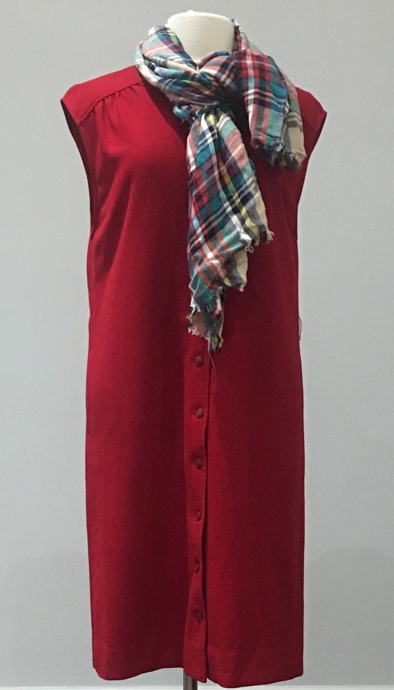 Vintage Pendleton Red Wool Jumper - Shift Dress - 