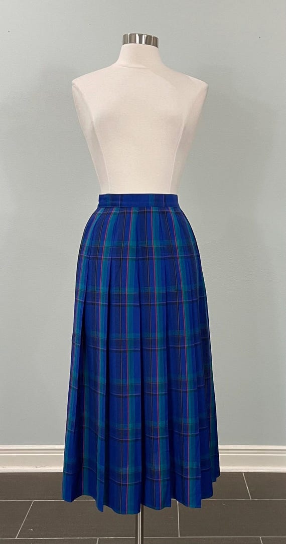 Pendleton Bright Blue Flat Front Pleated Skirt - … - image 9