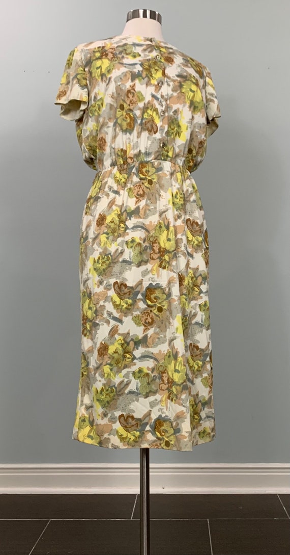 Beige and Yellow Floral Secretary Dress by Sacony… - image 9