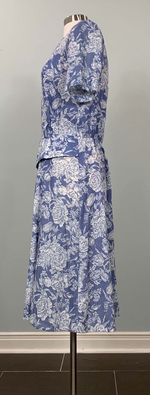Blue and White Floral Dress by Stuart Alan - Size… - image 4