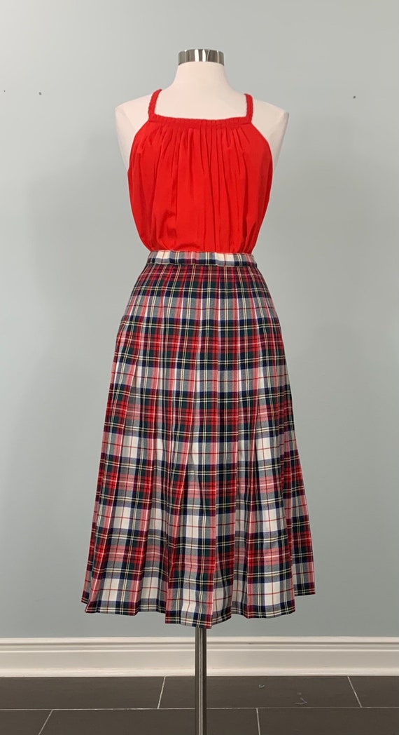 Pleated Holiday Plaid Skirt by Pendleton - Petite 