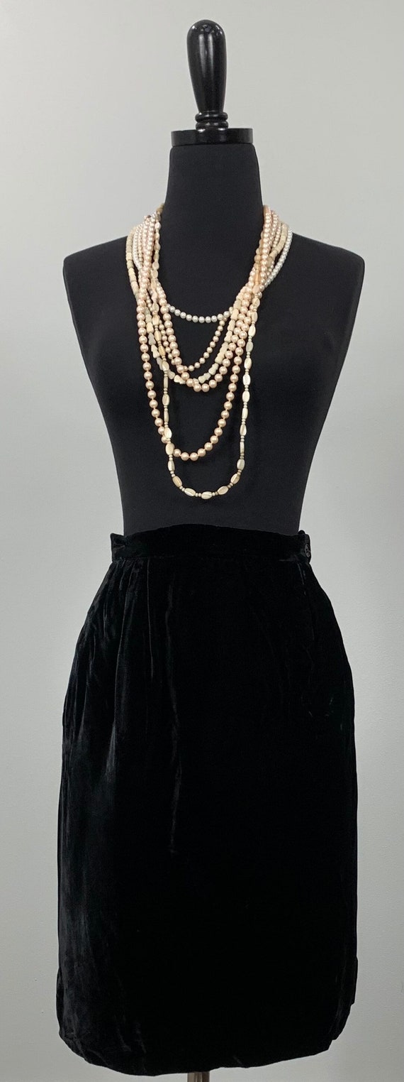 Jupe Valentino Vintage En Soie Noire - Taille 34, Occasion En Très Bon état