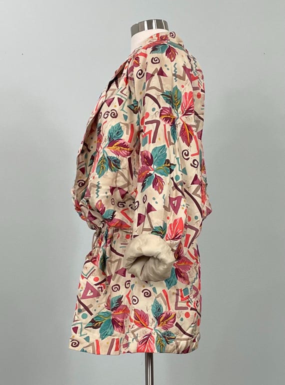 Silk Fall Foliage Abstract Drawstring Windbreaker… - image 4