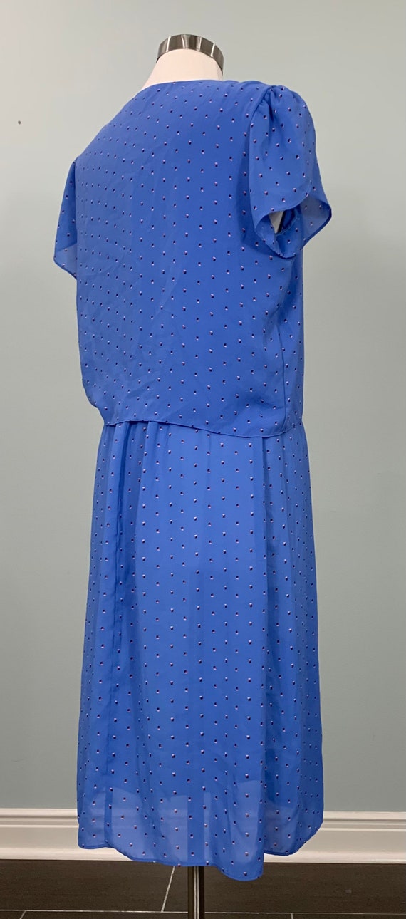 Blue Secretary Dress by Jenny - Size 12/14 - 80s … - image 7