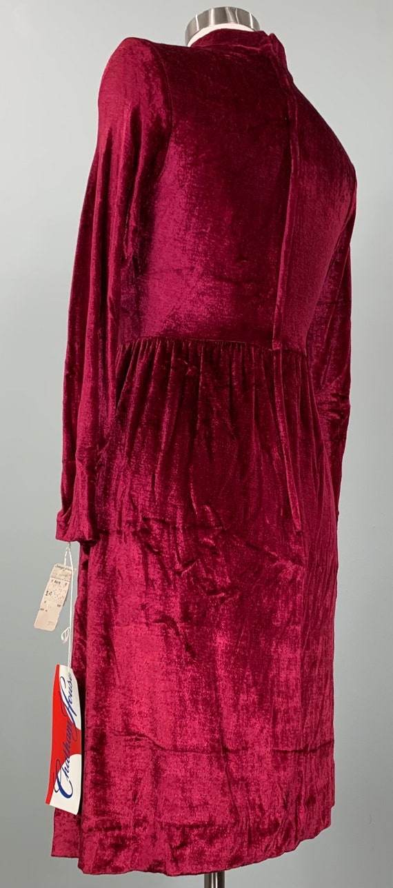 Deep Red Velveteen Mini Dress by Chatham House - … - image 8