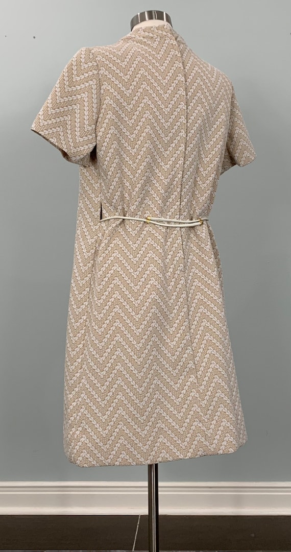 Light Brown and White Chevron Mini Dress - Size 1… - image 7