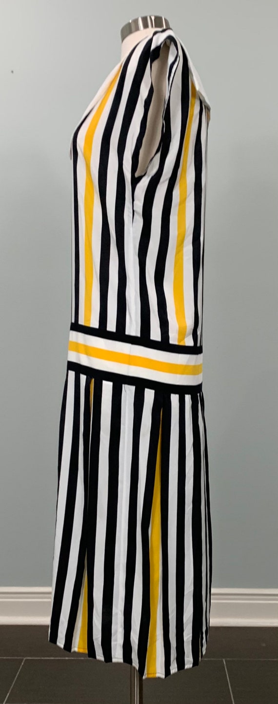White and Black Stripe Drop Waist Dress by Maggy … - image 4
