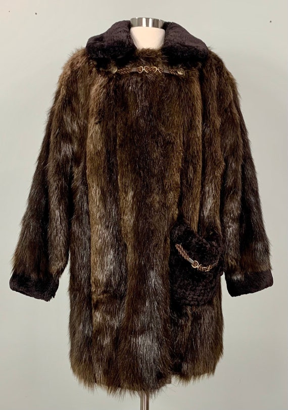 Sheared Beaver Coat - Unisex Vintage Fur Coat - C… - image 2