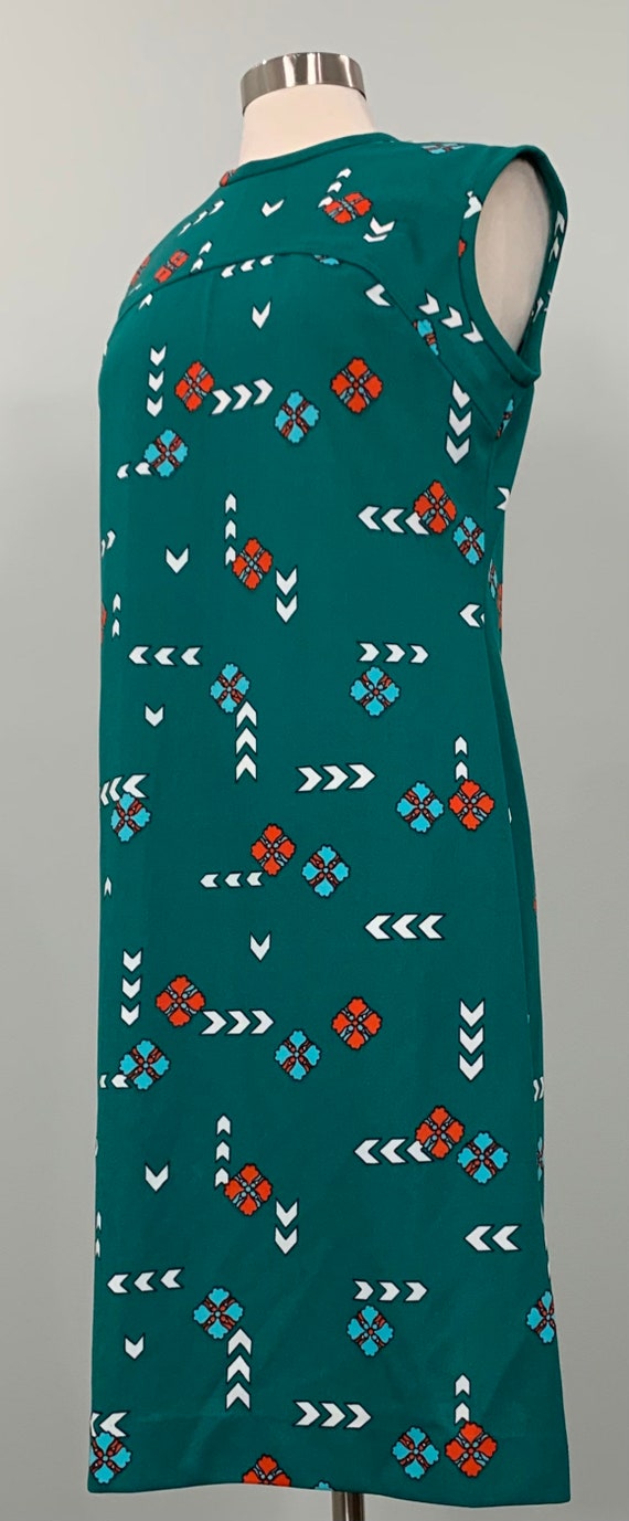 Green and Turquoise Sleeveless Dress with Matchin… - image 3