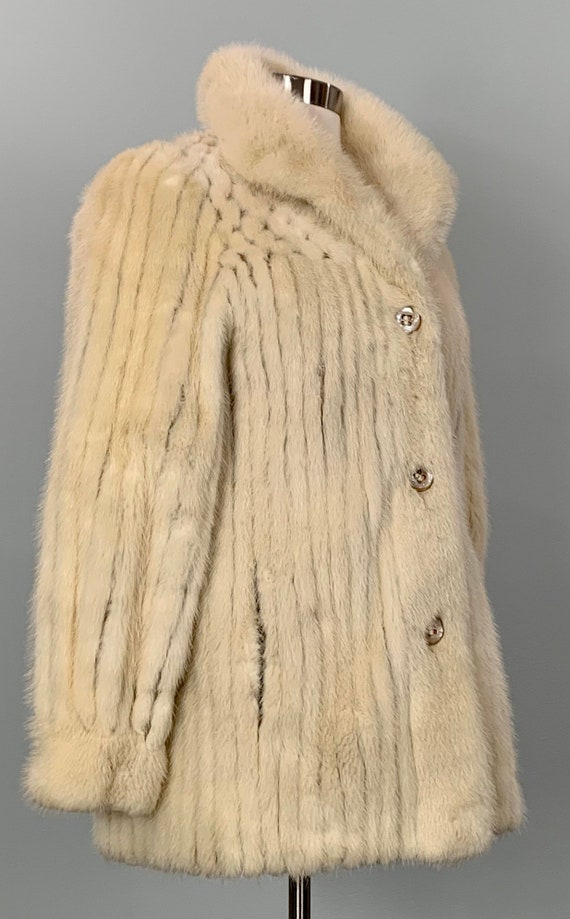 Vintage Blonde Mink Coat with Lattice Pattern - S… - image 5