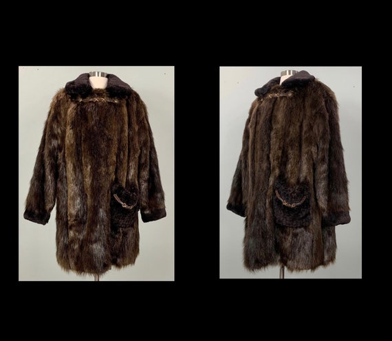 Sheared Beaver Coat - Unisex Vintage Fur Coat - C… - image 10