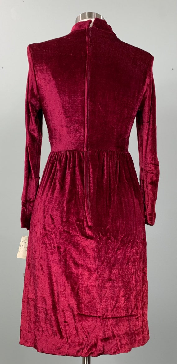 Deep Red Velveteen Mini Dress by Chatham House - … - image 9