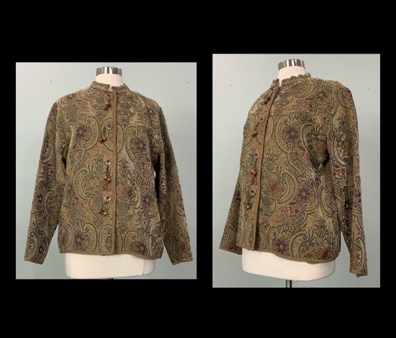 Floral Tapestry Blazer by Flashback - Size 8/10 -… - image 10