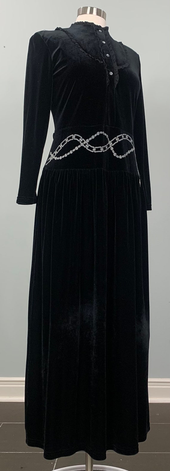 Black and Silver Velour House Dress by Little Lou… - image 2