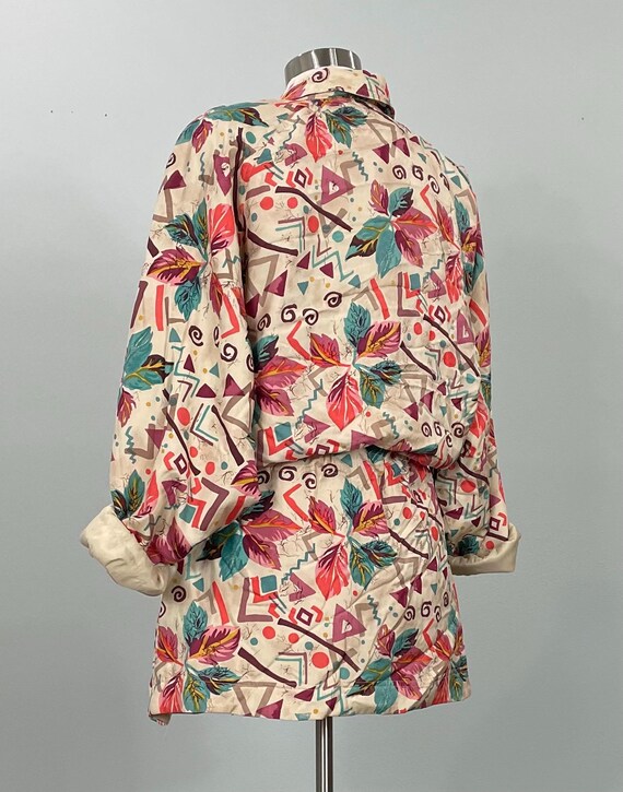 Silk Fall Foliage Abstract Drawstring Windbreaker… - image 6