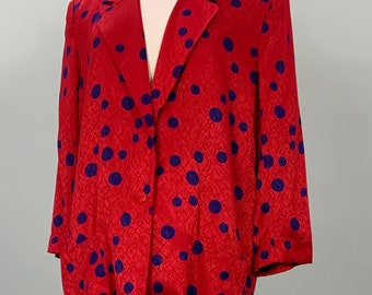 Vintage Red Polka dot hotsell Blazer 90s Liz Claiborne Bright Bold Spring looks