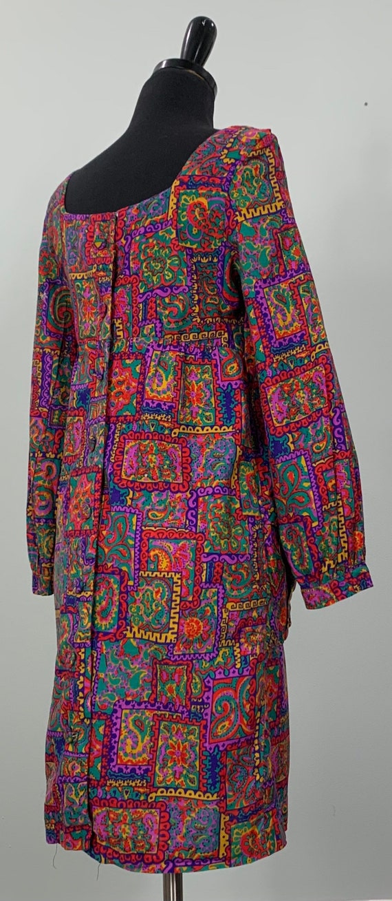 Multicolor Paisley and Floral Mod Shirtdress - Si… - image 7