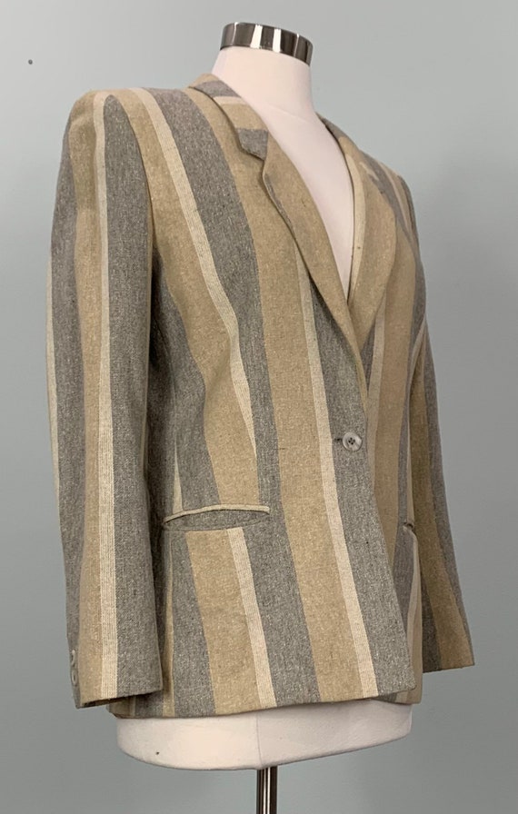 Beige and Gray Striped Blazer by SIR for Her - Si… - image 2