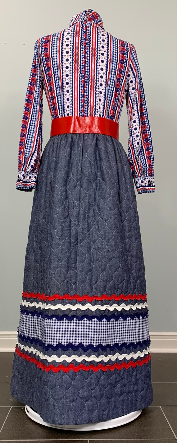 Blue White and Red Quilted Maxi Dress by Howard W… - image 8