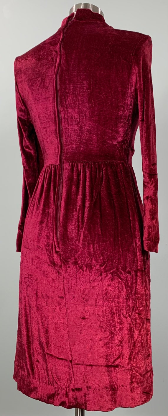 Deep Red Velveteen Mini Dress by Chatham House - … - image 7