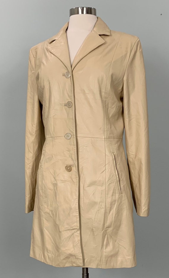 Soft and Comfortable Italian Leather Trench Style… - image 2