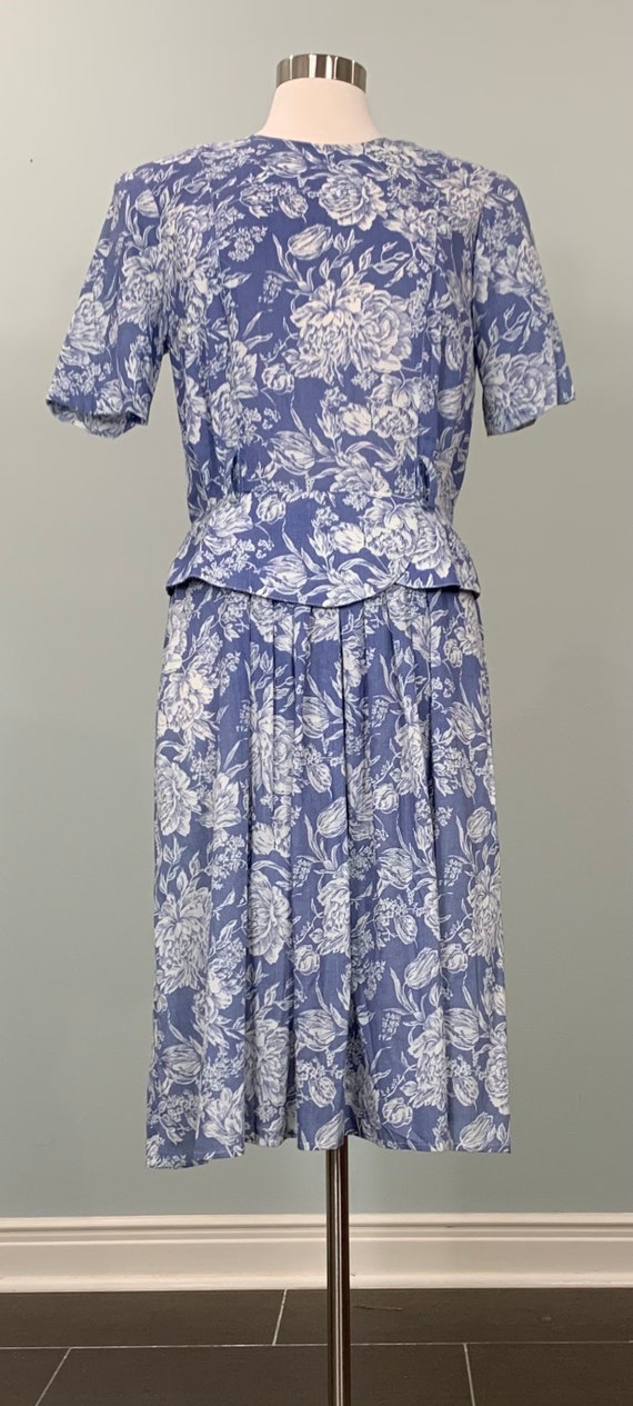 Blue and White Floral Dress by Stuart Alan - Size… - image 2