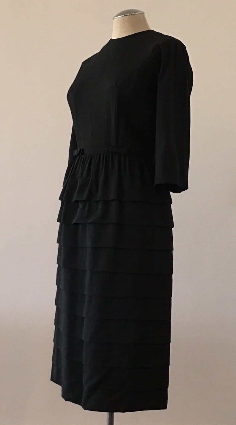 1950 1960 Vintage Black Dress Semi Formal Cupcake Wiggle - Etsy