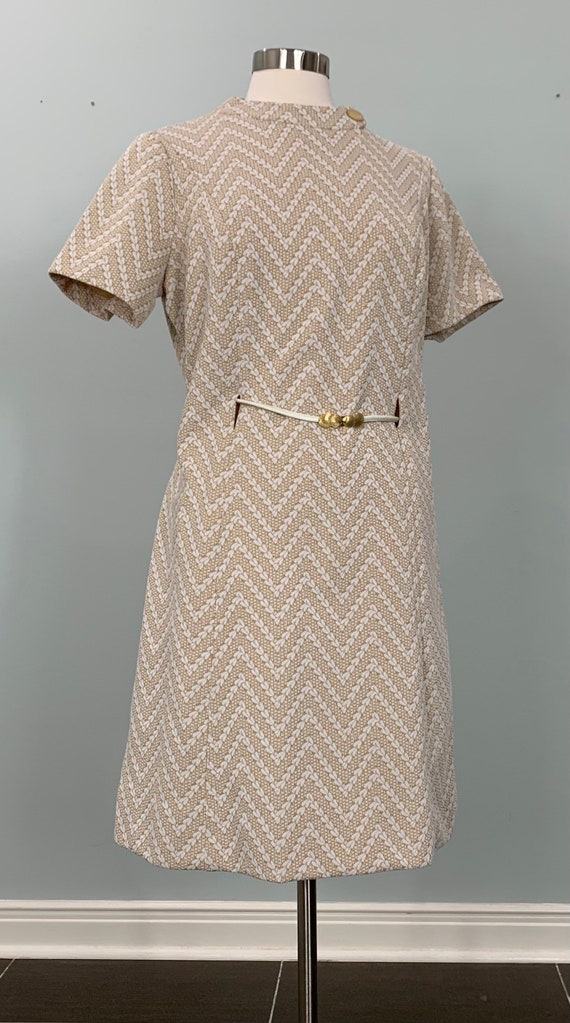 Light Brown and White Chevron Mod Mini Dress - Size 10/12 - Etsy