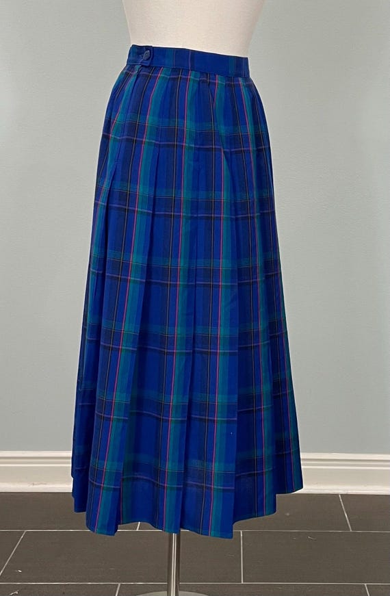 Pendleton Bright Blue Flat Front Pleated Skirt - … - image 2