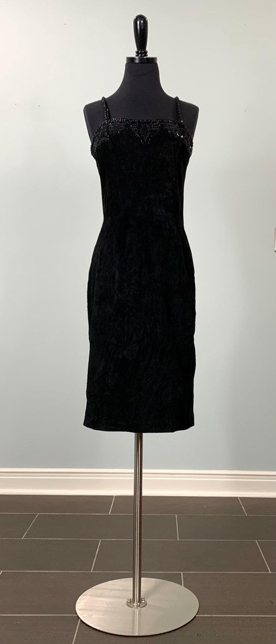 Black suede dress hotsell