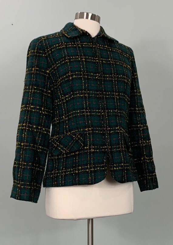 Hunter Green and Red Plaid Blazer by Sag Harbor -… - image 9