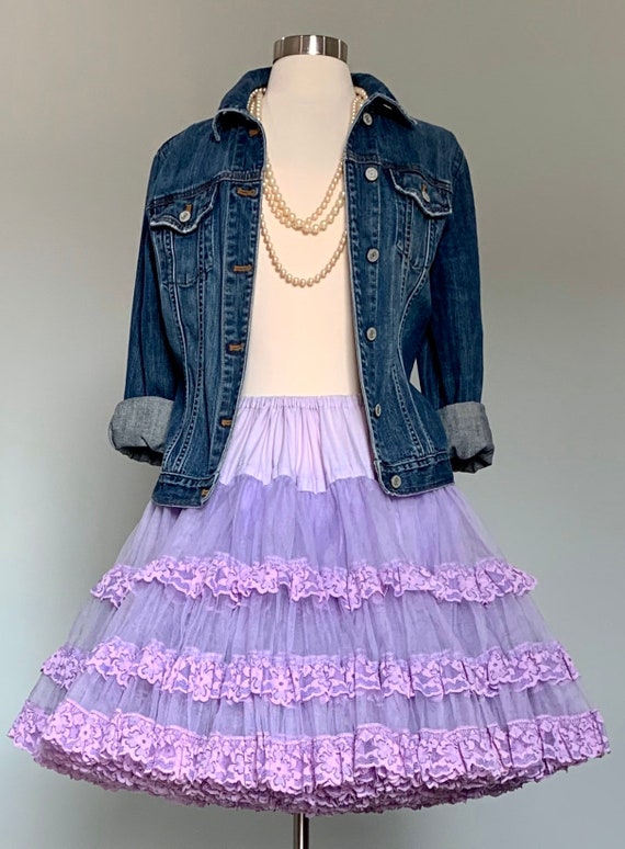 1950s Lavender Purple Lace Petticoat - Extra Full