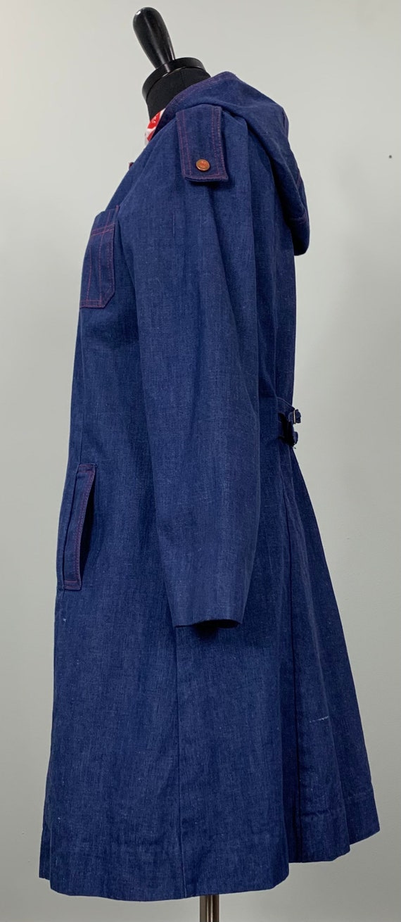 1970s Blue Jean Hooded Jacket - Vintage Denim Jac… - image 5