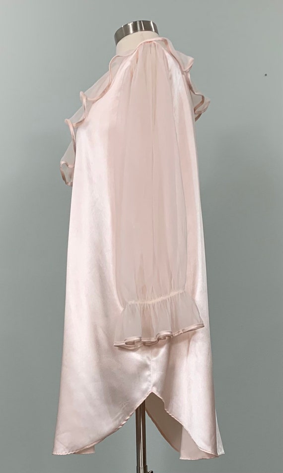 Pink Long Sleeve Chiffon Night Shirt by Scaasi - … - image 5