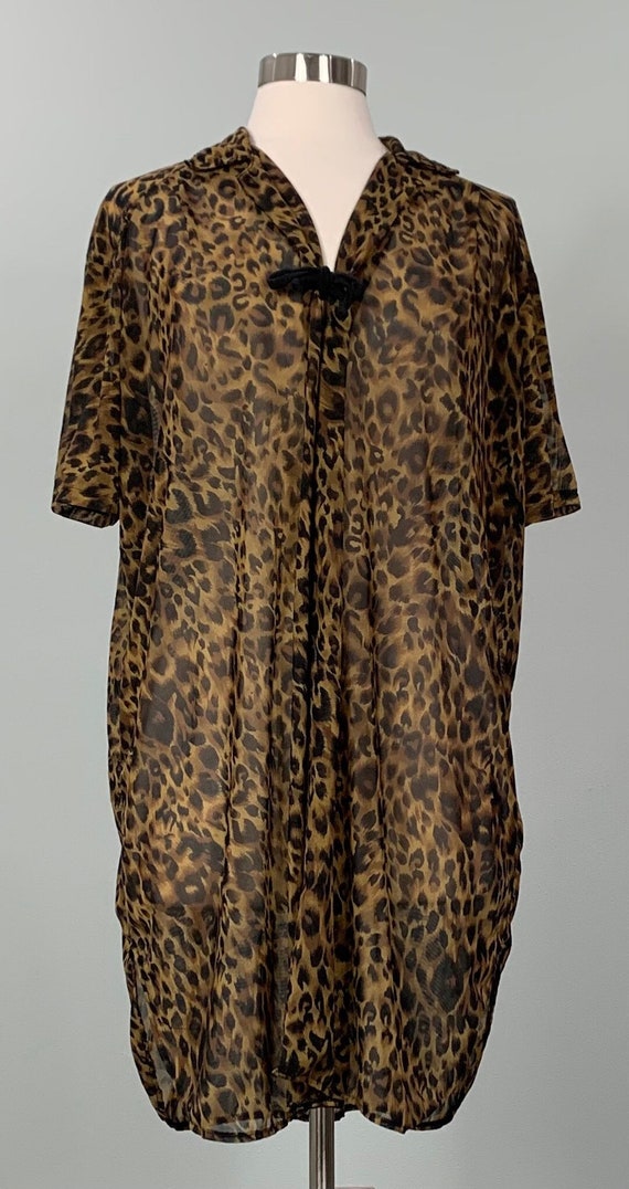 Black and Brown Leopard Robe - OSFM - 90s Animal P