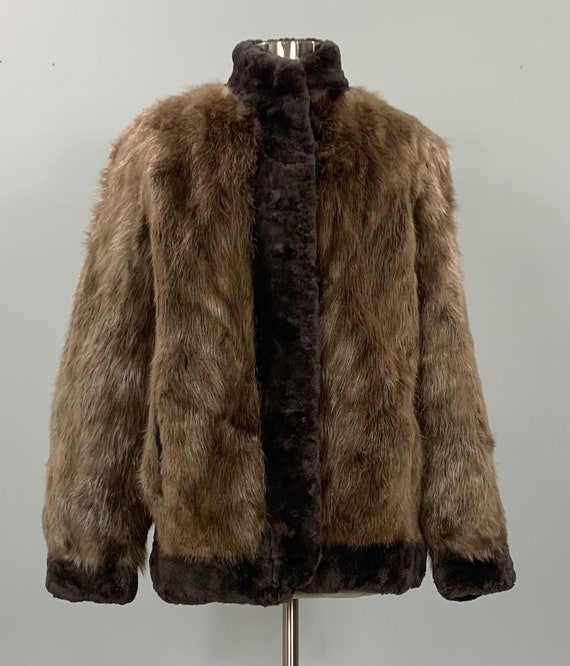 Long Hair Canadian Beaver Coat Trimmed in Sheared 