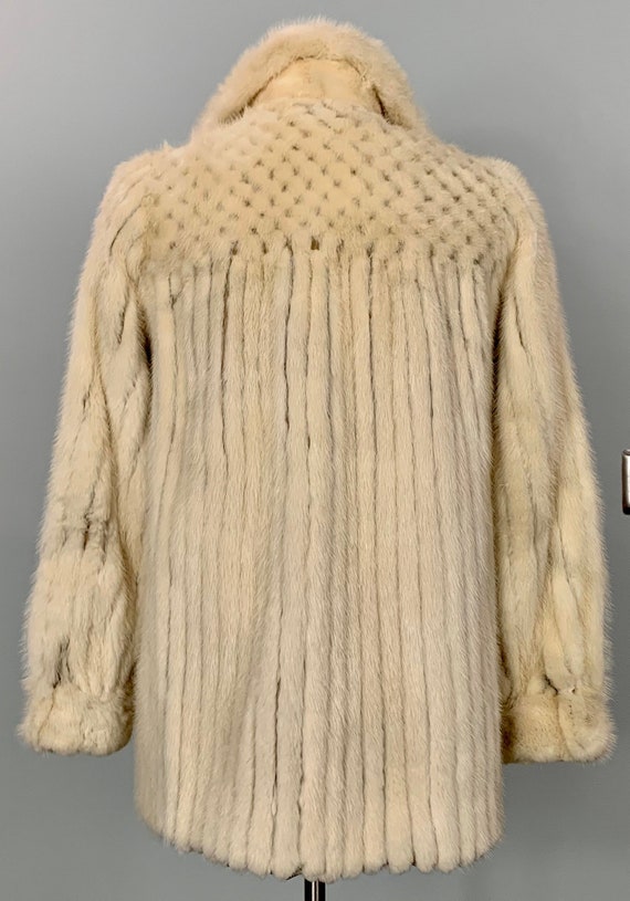 Vintage Blonde Mink Coat with Lattice Pattern - S… - image 1