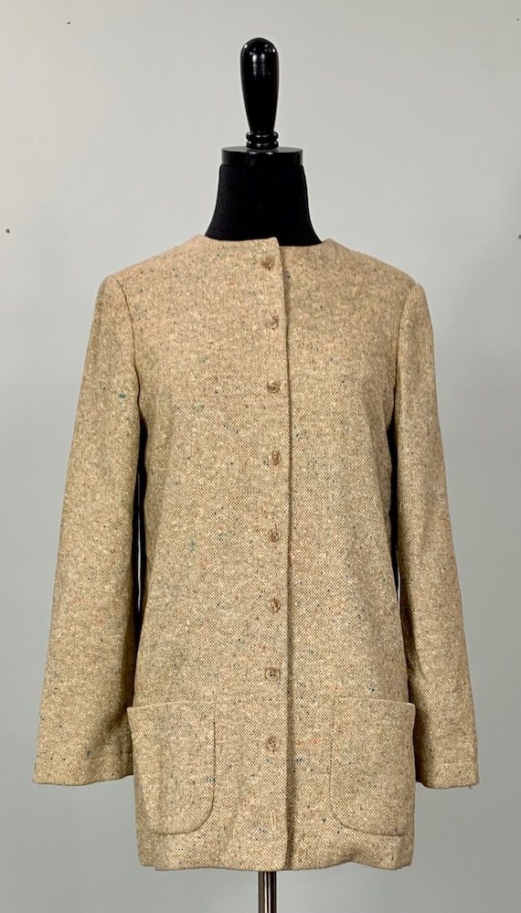 Brown Tweed Blazer by Anne Klein - Size 2/4 - 80s 