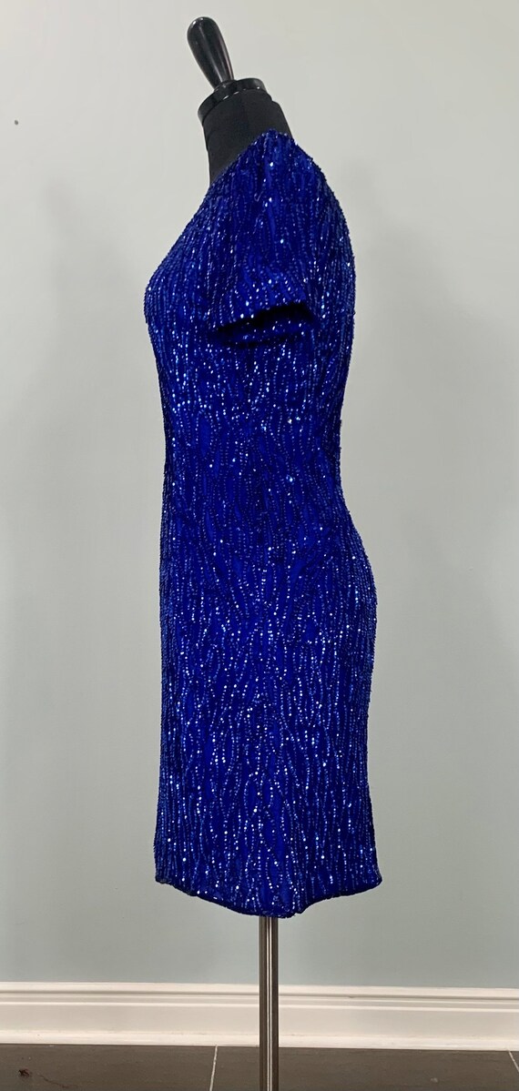 Bright Blue Sequin Cocktail Dress by Stenay - Siz… - image 3