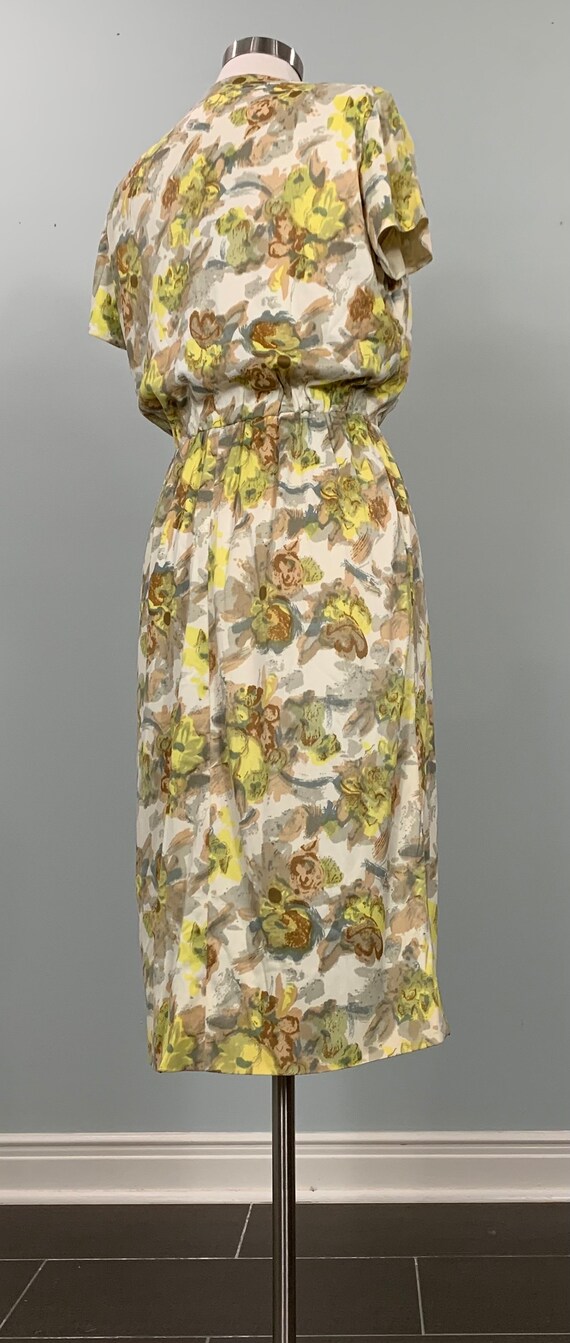 Beige and Yellow Floral Secretary Dress by Sacony… - image 7