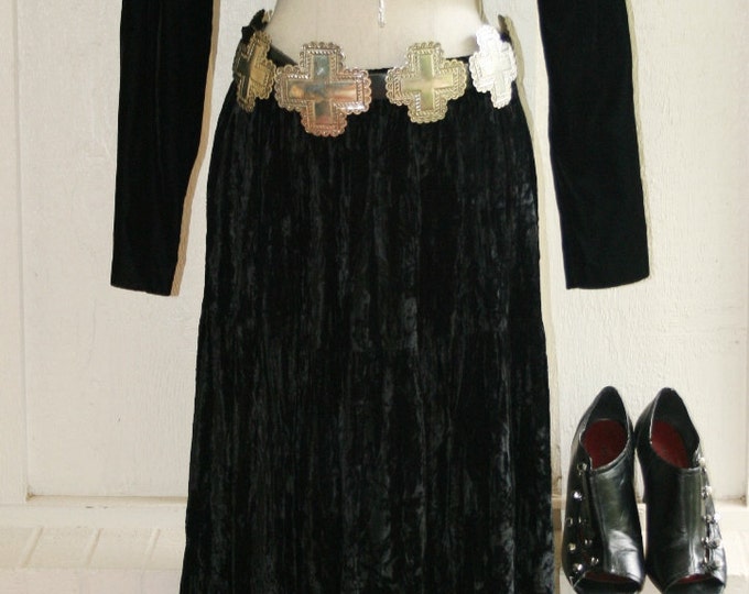 It's A Basic Black Velvet Broomstick Skirt Etsy