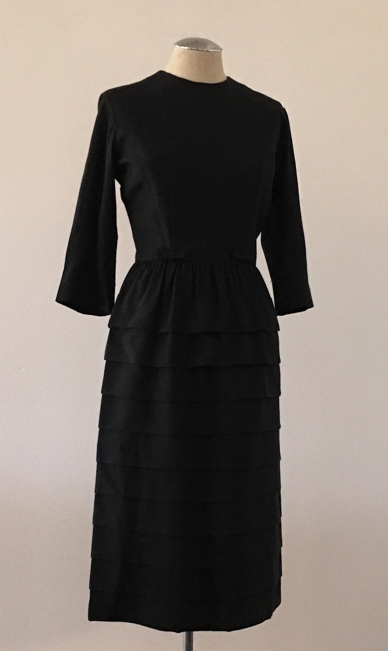 1950 1960 Vintage Black Dress Semi Formal Cupcake Wiggle - Etsy