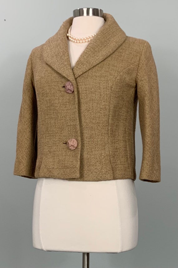 Brown Wool Cropped Fitted Blazer by Marissa Calif… - image 2