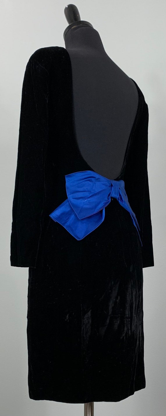 Backless Black Velvet Cocktail Dress by Cathy Hard