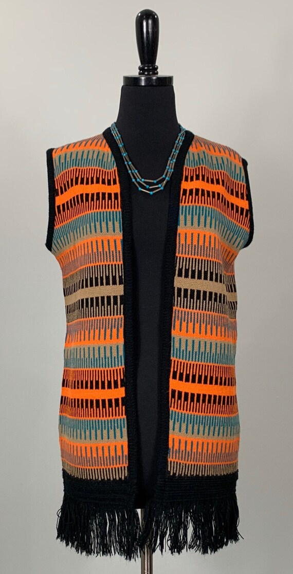 Tan Fringed Open Sweater Vest - Etsy