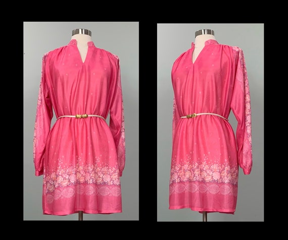 Hot Pink Long Sleeve Floral Casual Mini Dress by … - image 10