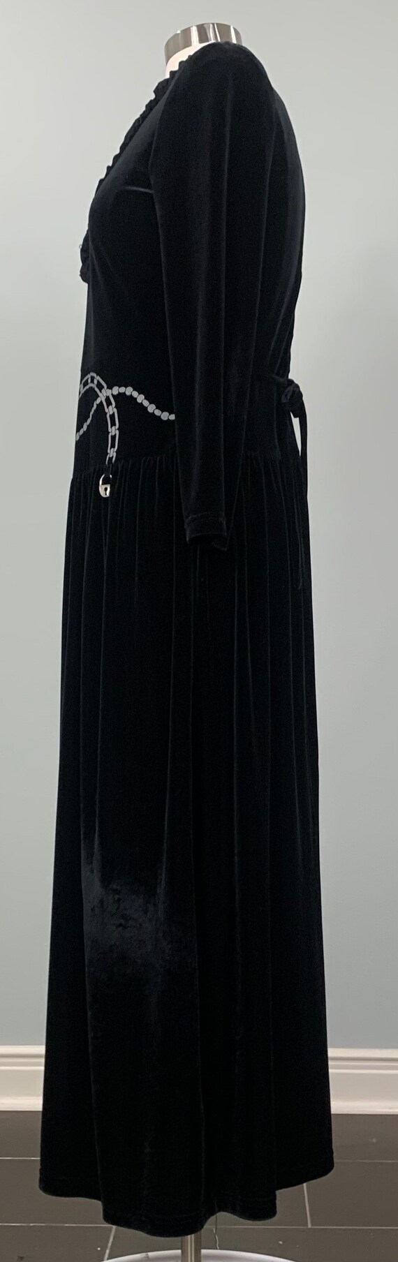 Black and Silver Velour House Dress by Little Lou… - image 4