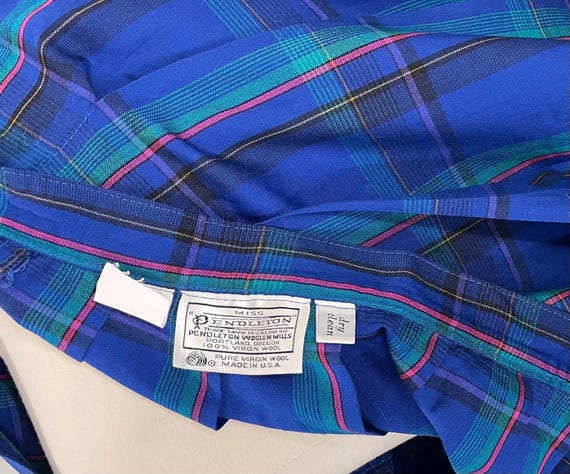 Pendleton Bright Blue Flat Front Pleated Skirt - … - image 11