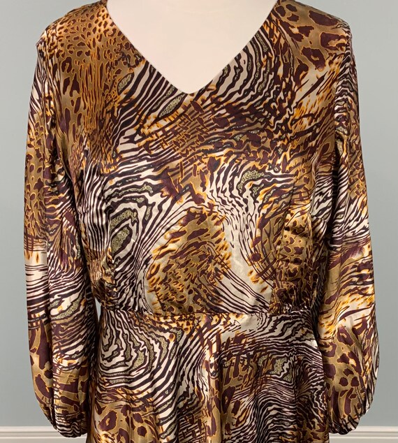 Dramatic Floor Length Animal Print Dressing Gown with… Gem