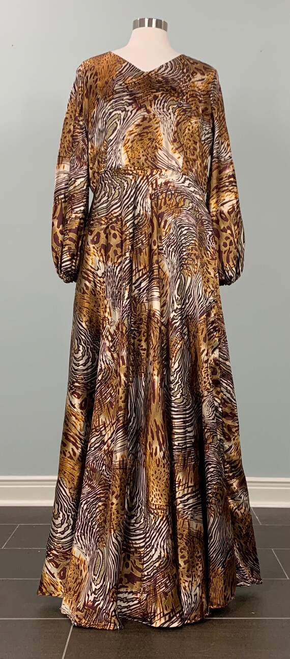 Dramatic Floor Length Animal Print Dressing Gown with… Gem
